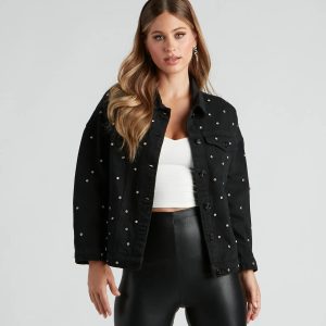 Bling Calling Rhinestone Denim Jacket