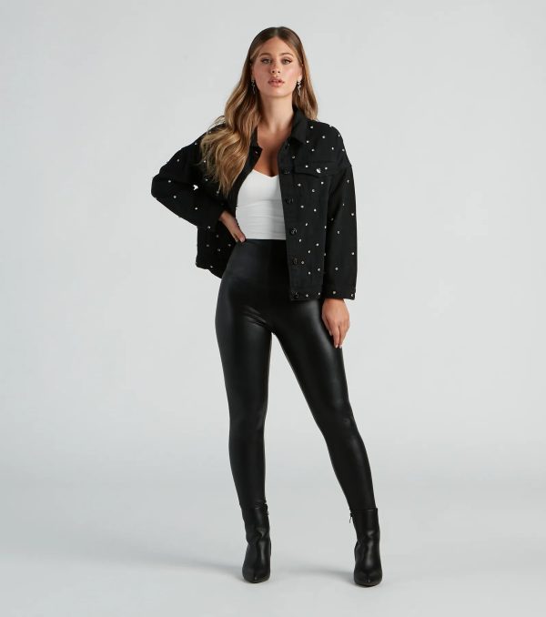 Bling Calling Rhinestone Denim Jacket - Image 2