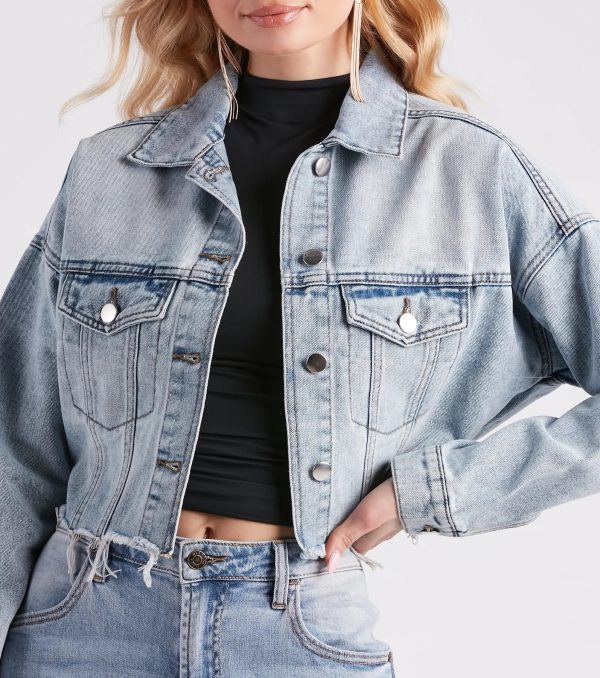 Feelin' Fresh Cropped Denim Jacket - Image 4