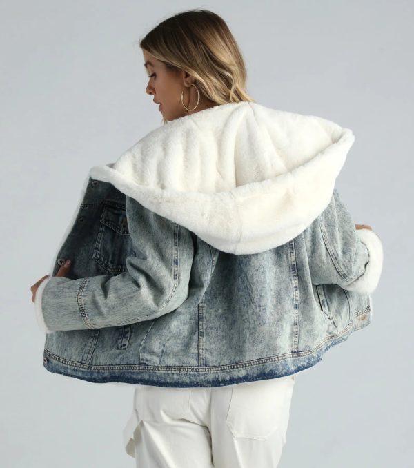 All The Feels Faux Fur Lined Denim Jacket - Image 2