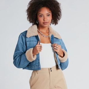 Keep It Cozy Faux Fur-Lined Denim Jacket