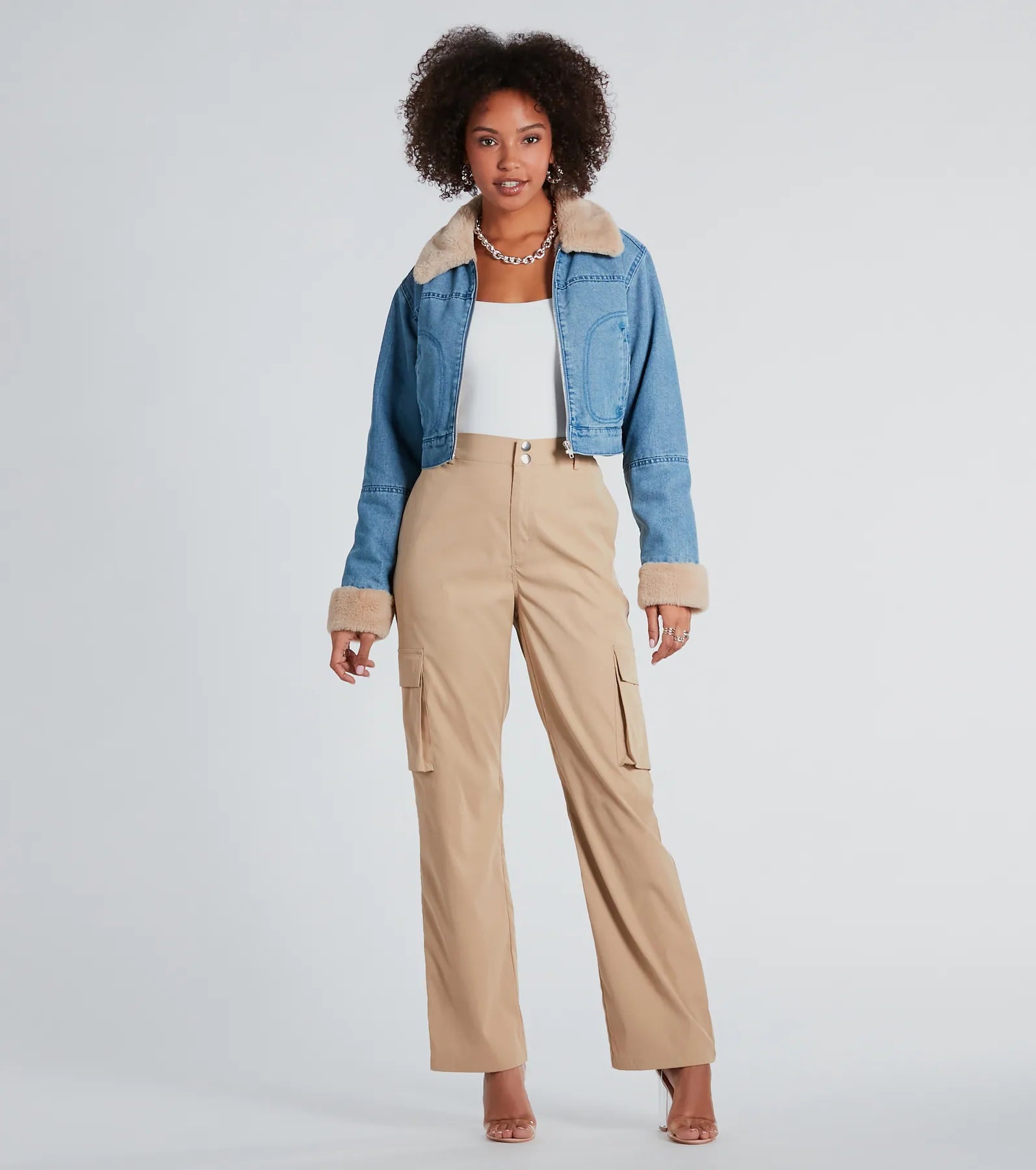 Keep It Cozy Faux Fur-Lined Denim Jacket - Image 4