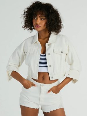 On My Way Trucker Crop Denim Jacket