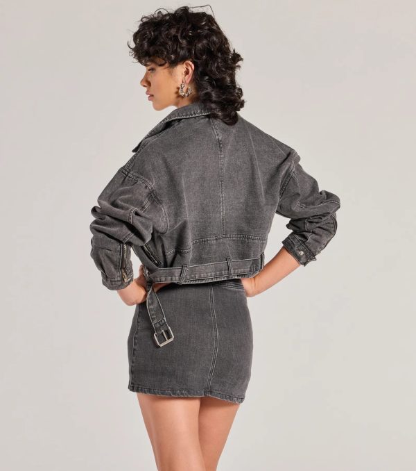 Add Some Edge Moto Denim Jacket - Image 2