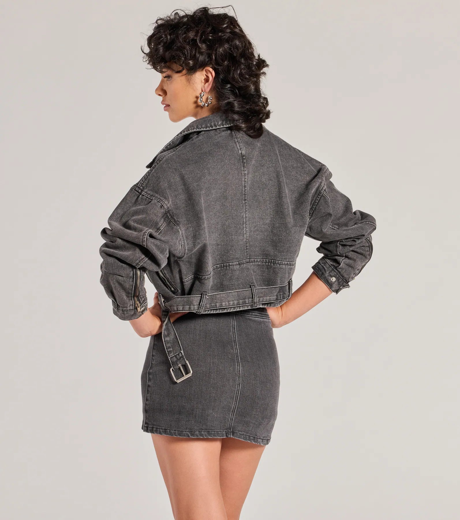 Add Some Edge Moto Denim Jacket - Image 2