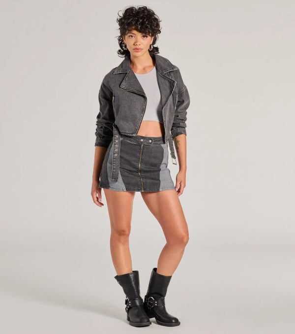 Add Some Edge Moto Denim Jacket - Image 3