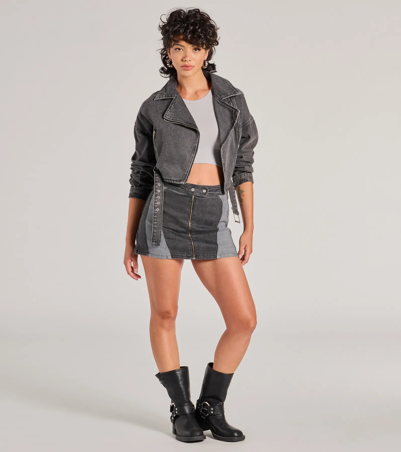 Add Some Edge Moto Denim Jacket - Image 3