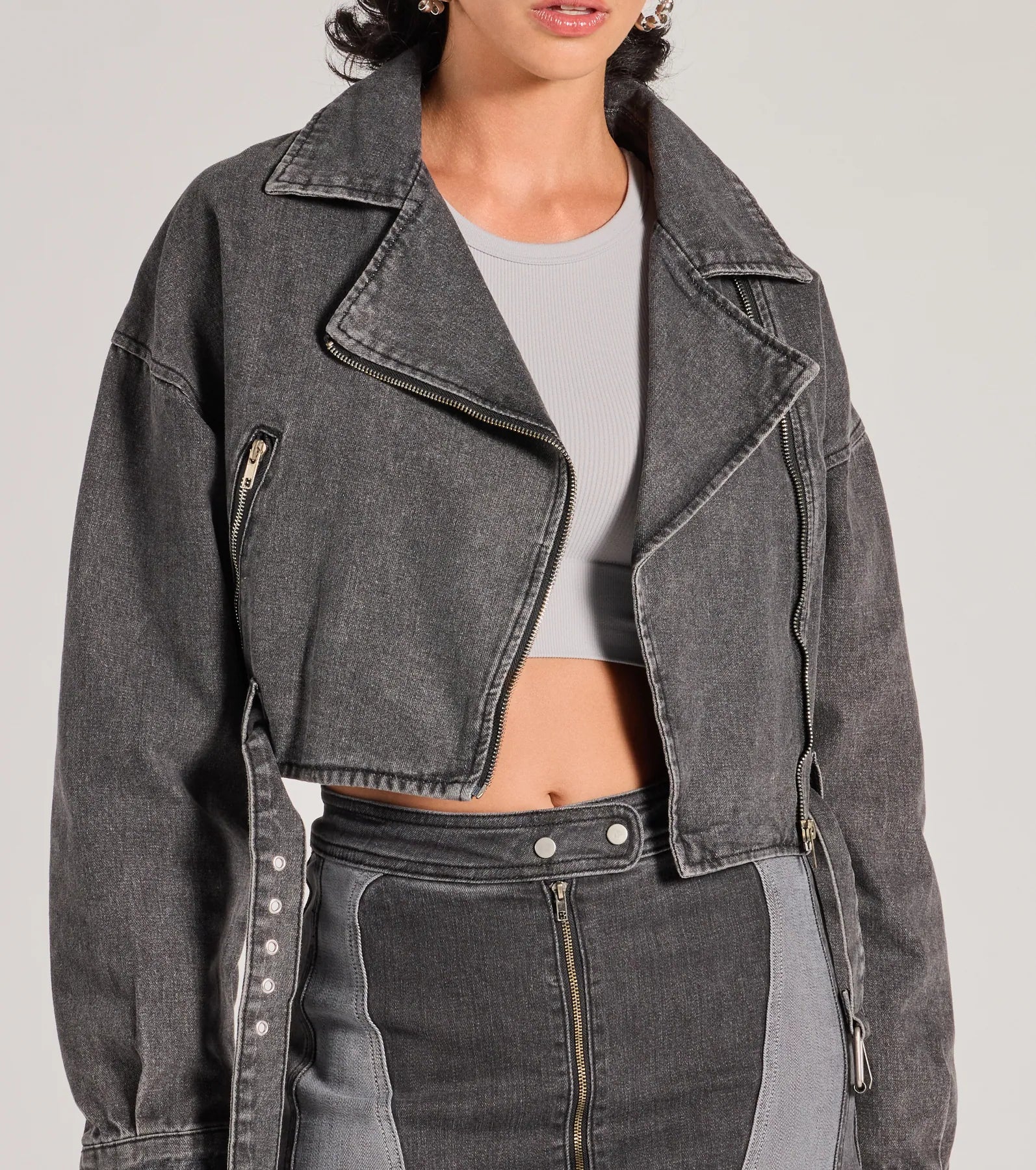 Add Some Edge Moto Denim Jacket - Image 4