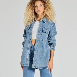 Casual Fave Button-Down Denim Shacket
