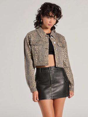 Level Up Leopard Print Denim Trucker Jacket