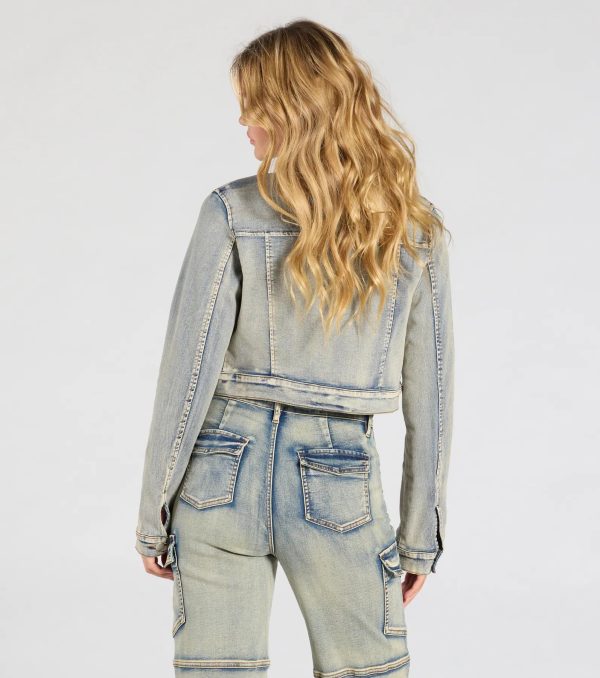 Trendy Arrival Denim Moto Jacket - Image 2