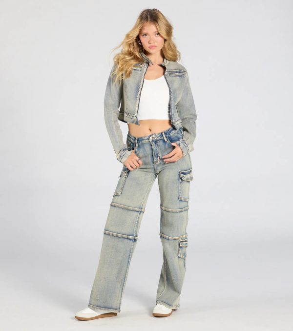 Trendy Arrival Denim Moto Jacket - Image 3