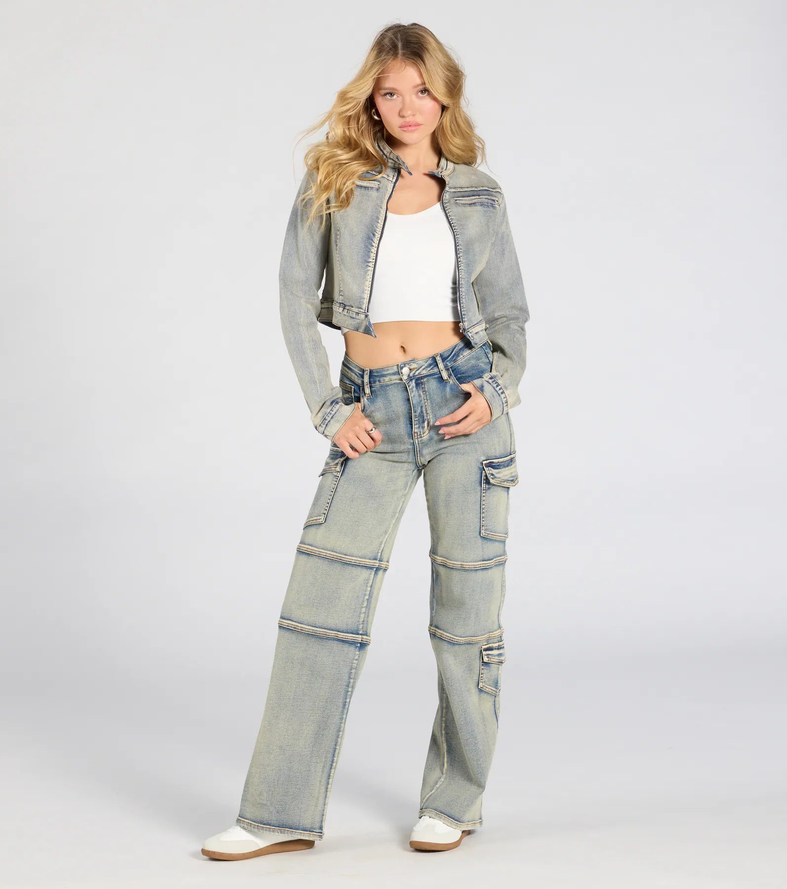 Trendy Arrival Denim Moto Jacket - Image 3