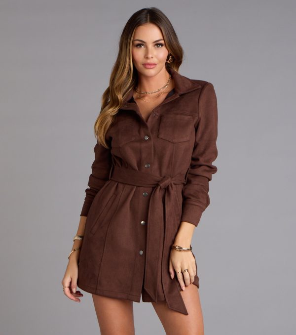 Autumn Luxe Faux Suede Trench Jacket - Image 4