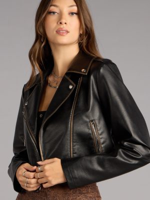 Edge Theory Faux Leather Moto Jacket