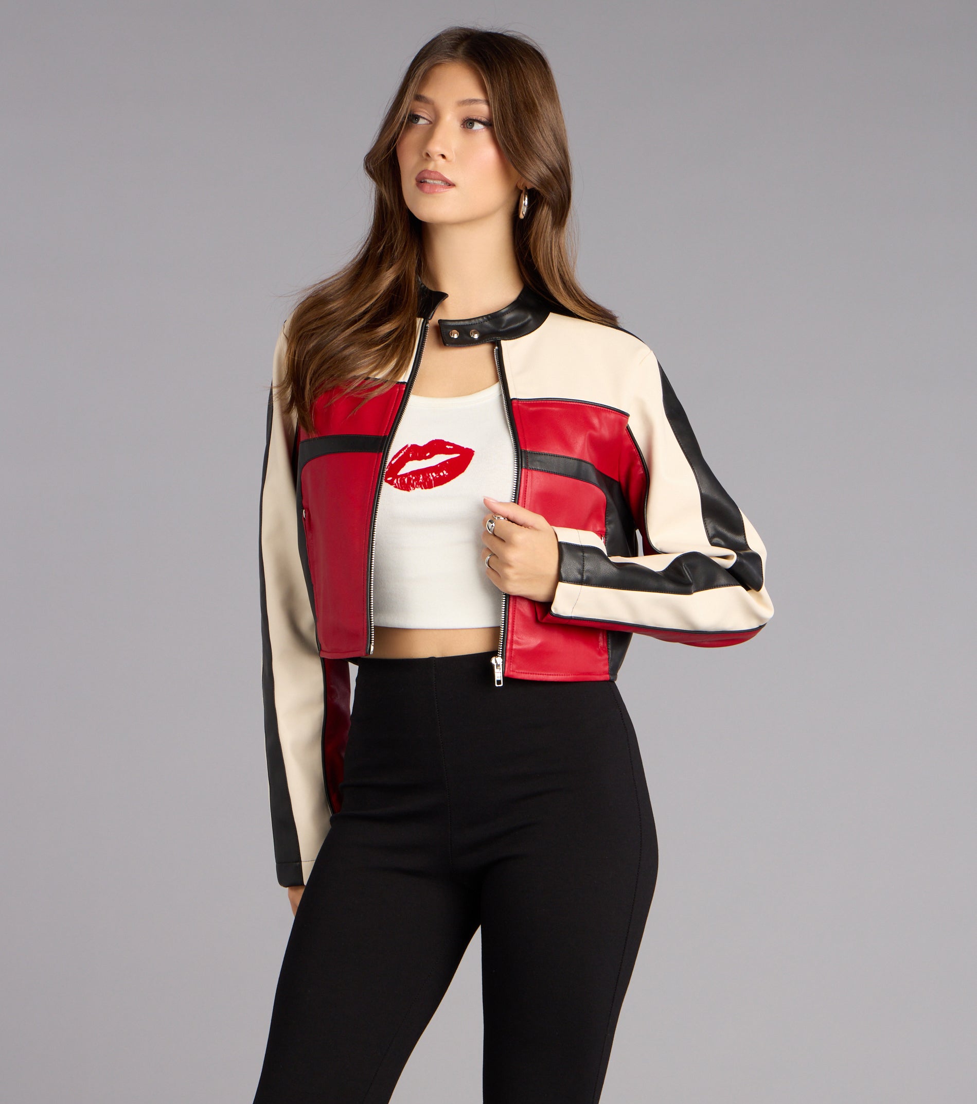 Life In The Fast Lane Crop Moto Jacket - Image 5