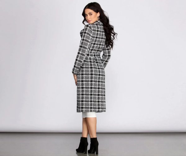 Checks And Balance Long Plaid Coat - Image 2