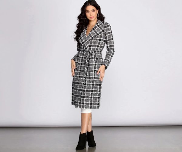 Checks And Balance Long Plaid Coat - Image 3