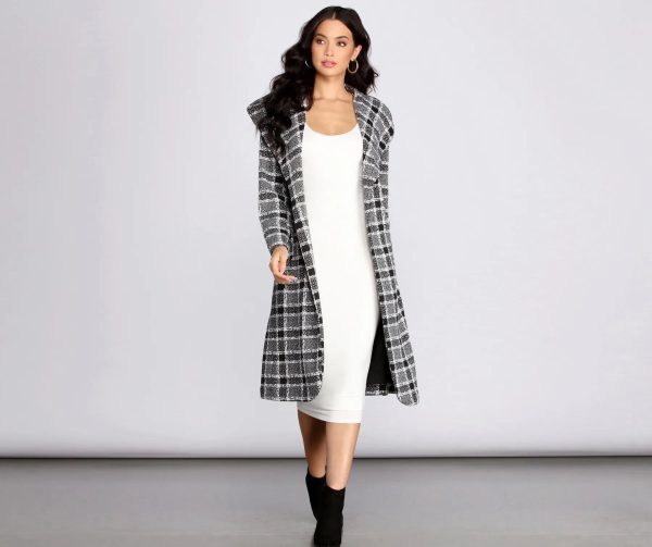 Checks And Balance Long Plaid Coat - Image 4