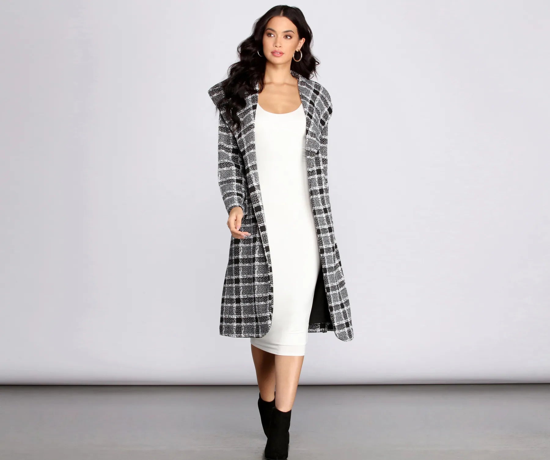 Checks And Balance Long Plaid Coat - Image 4