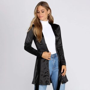 Stunning Sophistication Satin Trench Dress