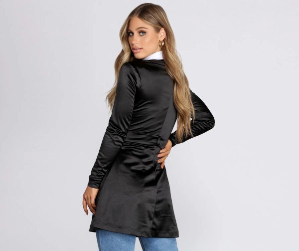 Stunning Sophistication Satin Trench Dress - Image 4