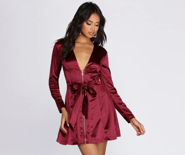 Stunning Sophistication Satin Trench Dress - Image 6