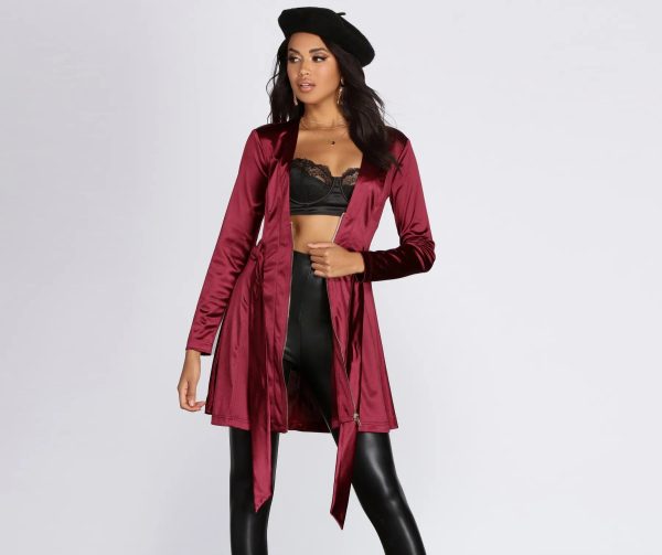 Stunning Sophistication Satin Trench Dress - Image 8