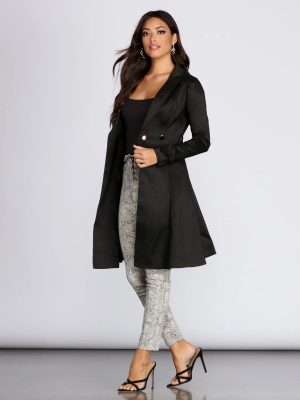 Taffeta Trench Coat Dress