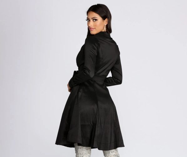 Taffeta Trench Coat Dress - Image 4