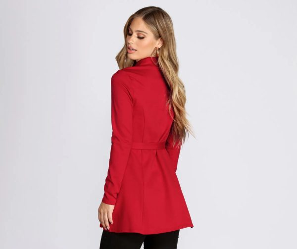 Amore Long Belted Trench Coat - Image 3