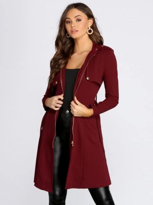 Down To Business Belted Trench Coat