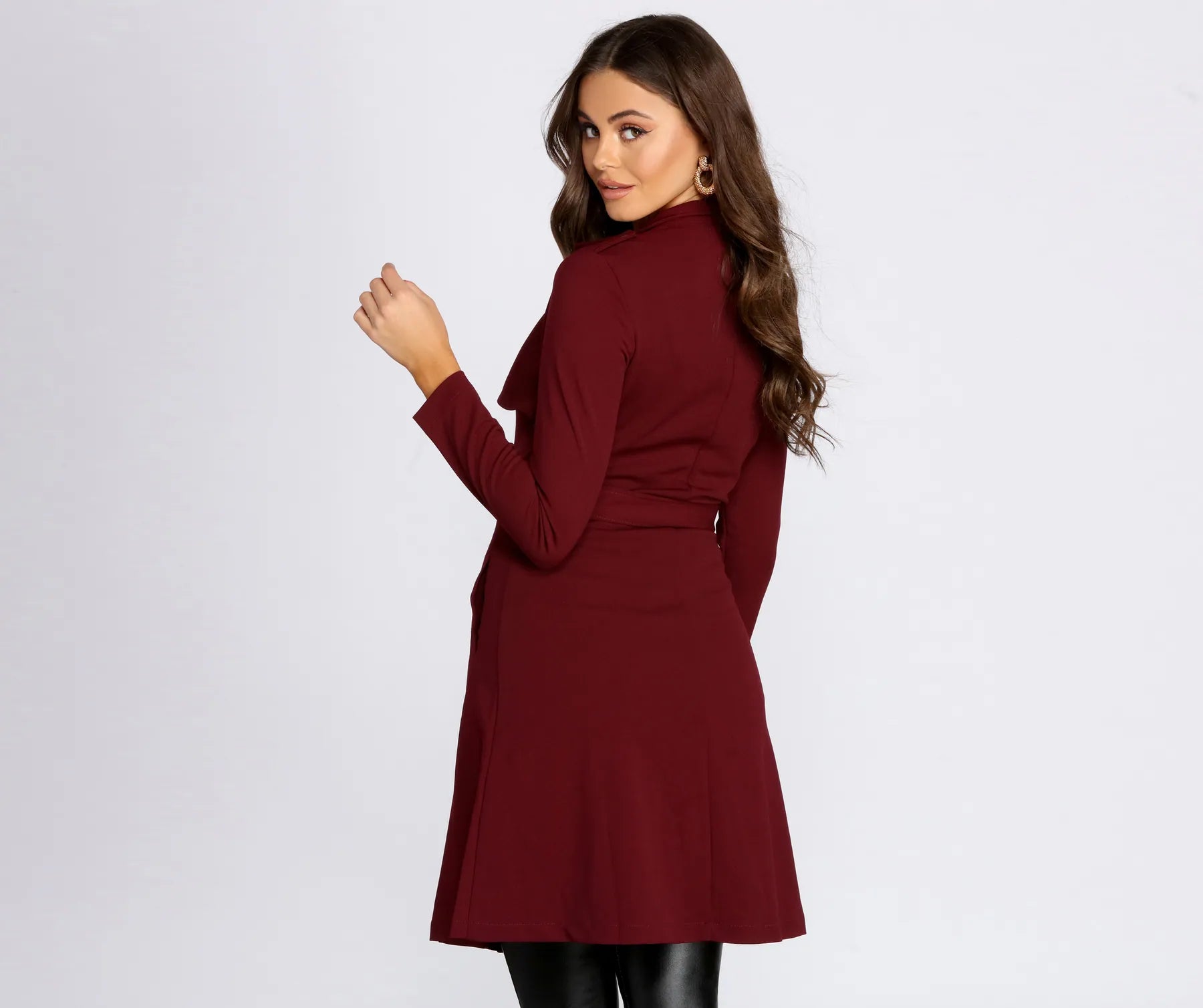 Down To Business Belted Trench Coat - Image 2