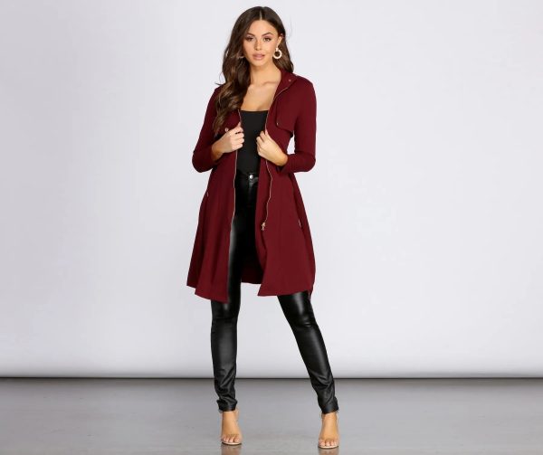 Down To Business Belted Trench Coat - Image 4