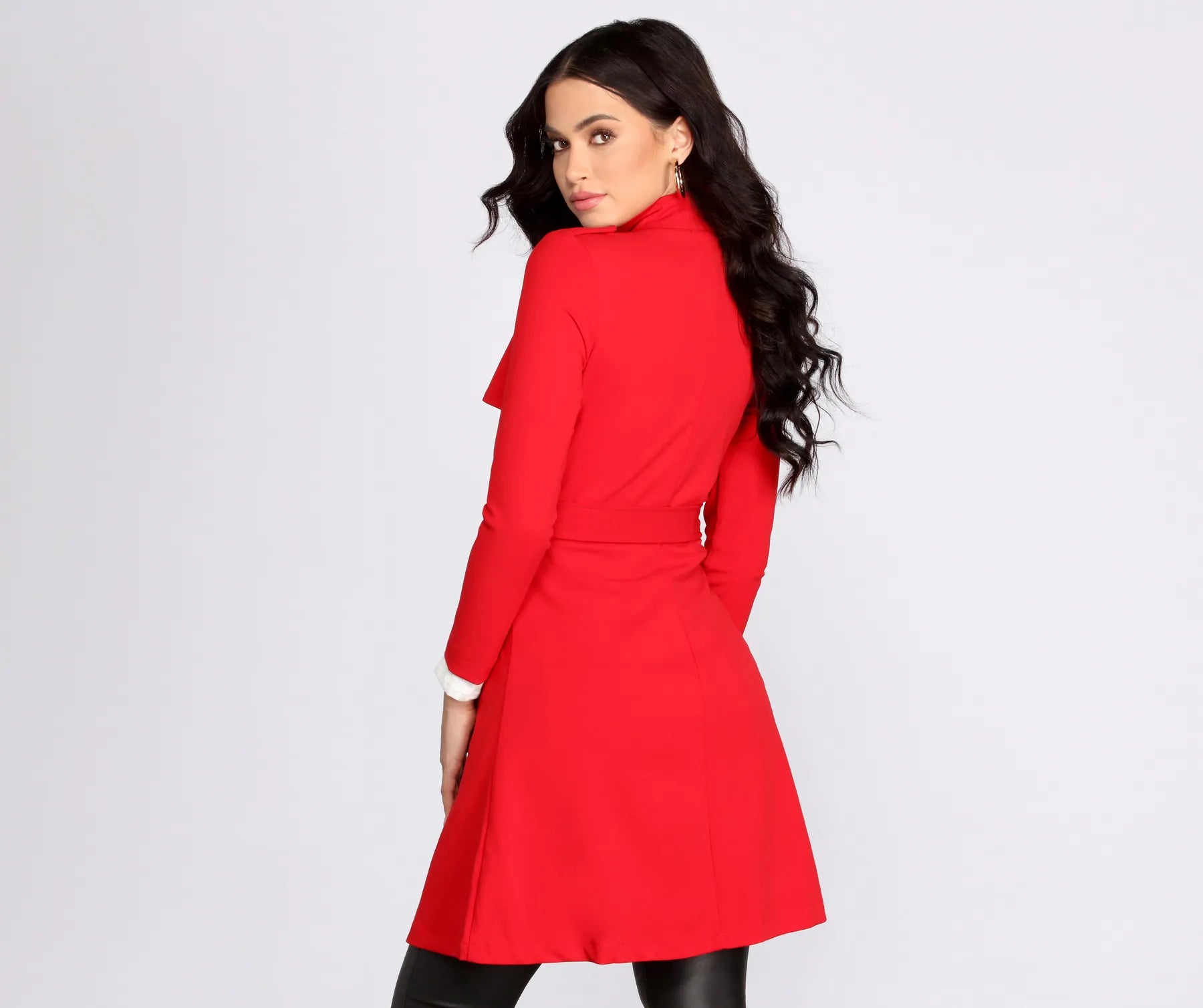 Down To Business Belted Trench Coat - Image 6
