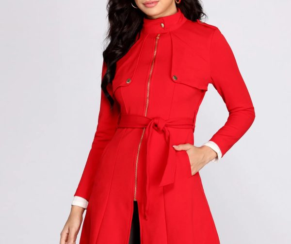 Down To Business Belted Trench Coat - Image 7