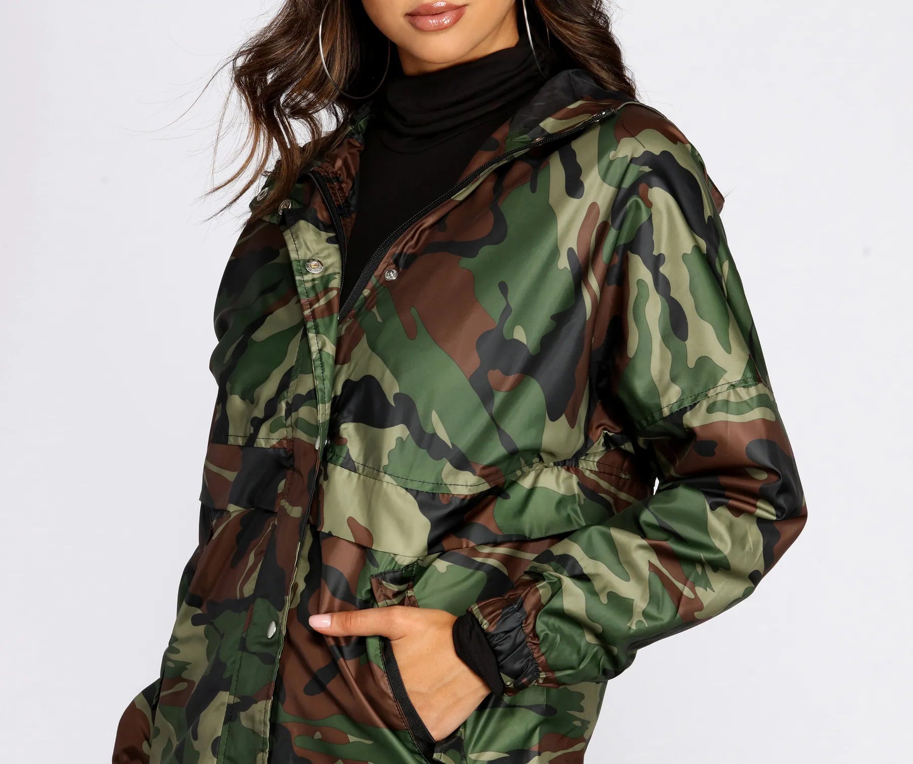 In Plain Sight Nylon Longline Jacket - Image 3