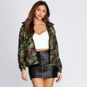 Nylon Camo Hooded Jacket