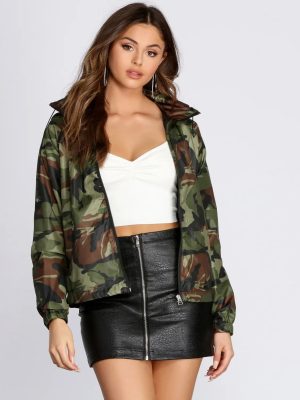Nylon Camo Hooded Jacket