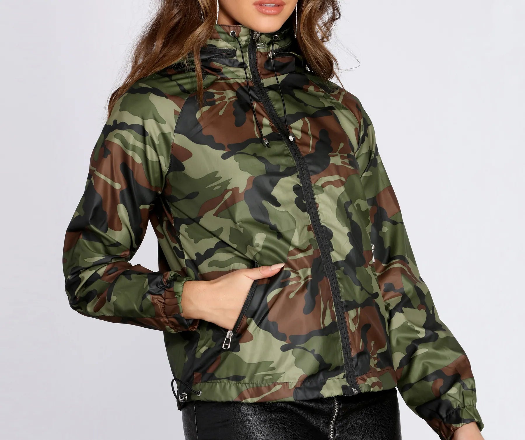 Nylon Camo Hooded Jacket - Image 2