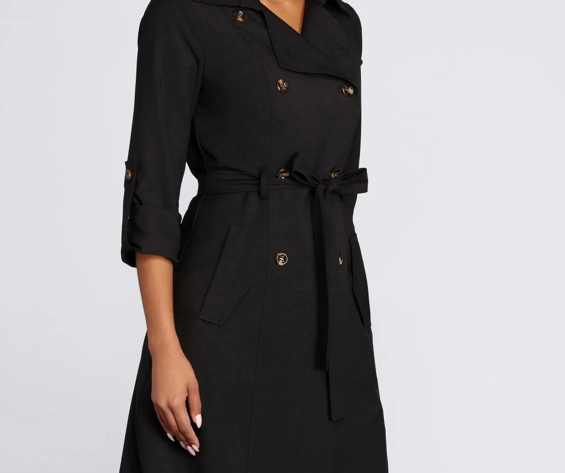 Double Trouble Long Trench Coat - Image 2