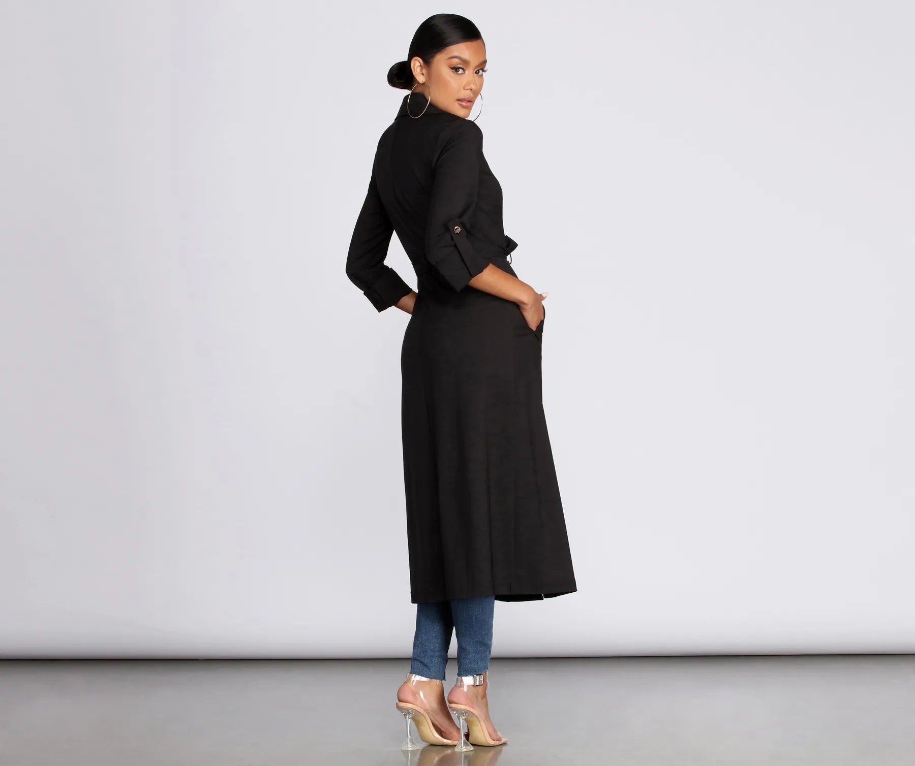 Double Trouble Long Trench Coat - Image 4