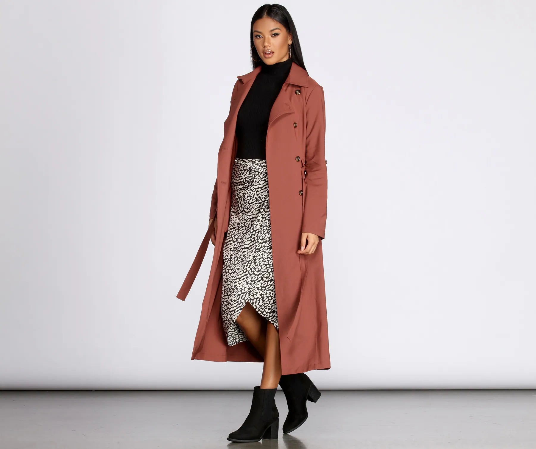 Double Trouble Long Trench Coat - Image 5