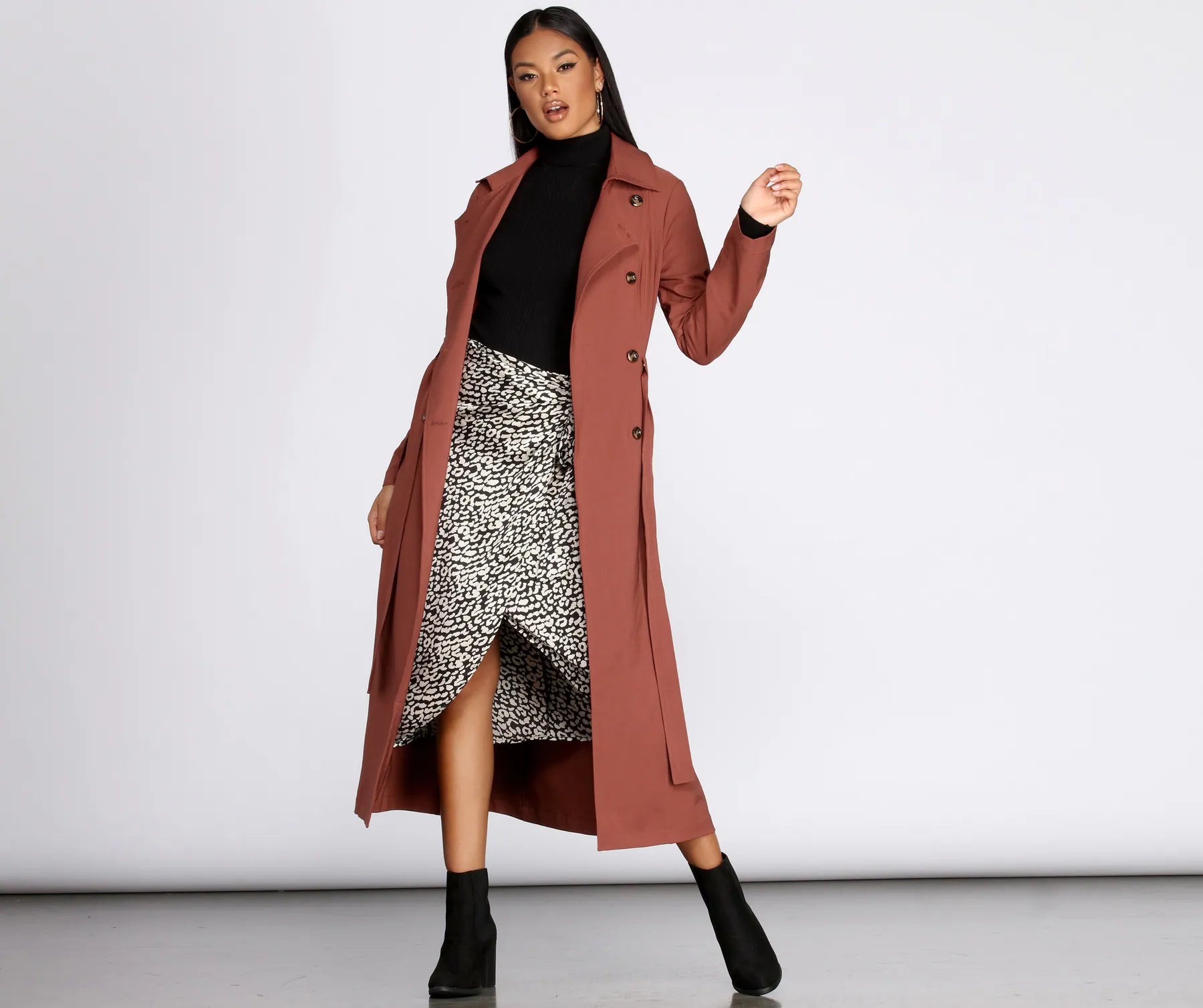 Double Trouble Long Trench Coat - Image 6