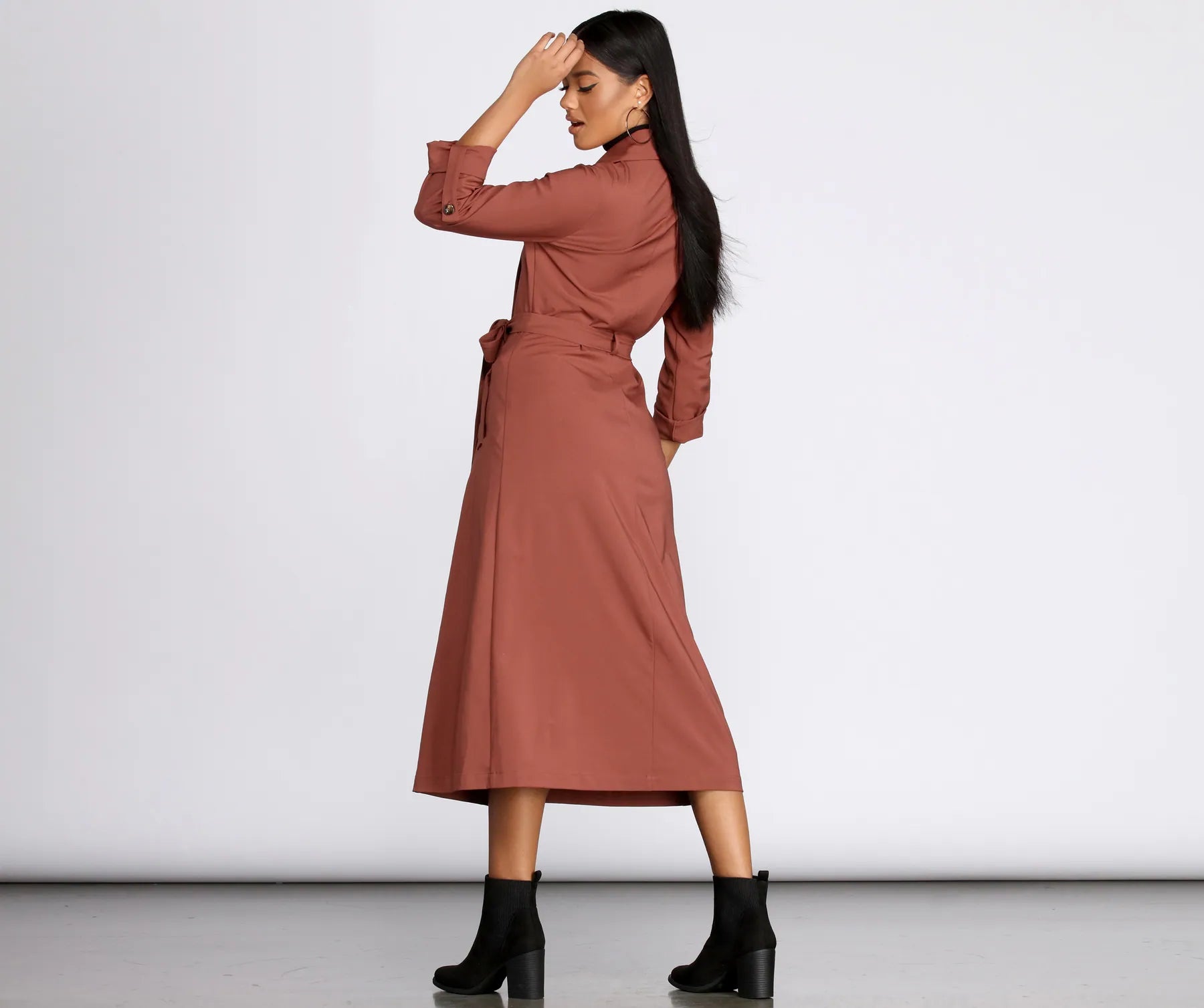 Double Trouble Long Trench Coat - Image 8