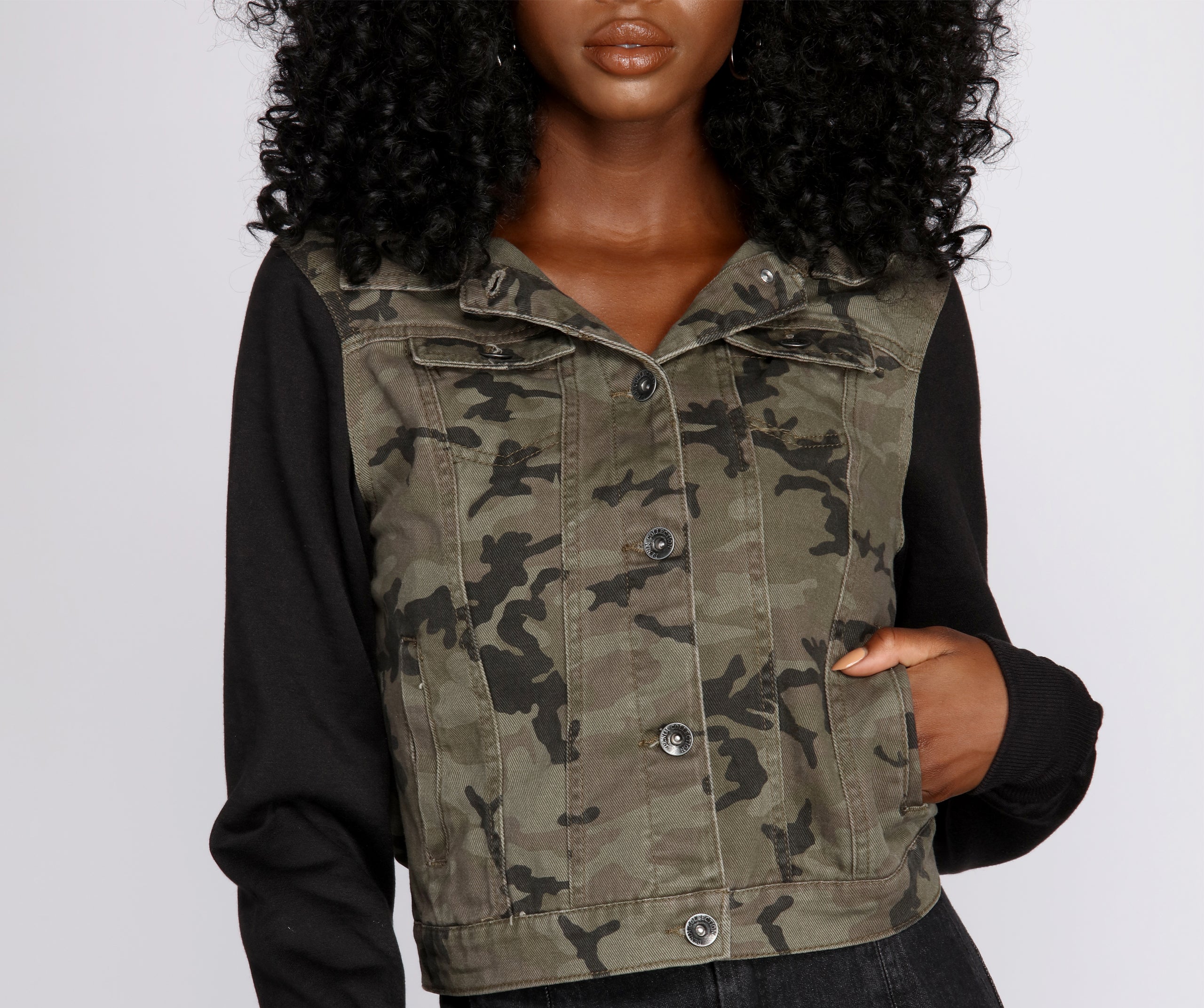 Knit Sleeve Camo Jacket - Image 4