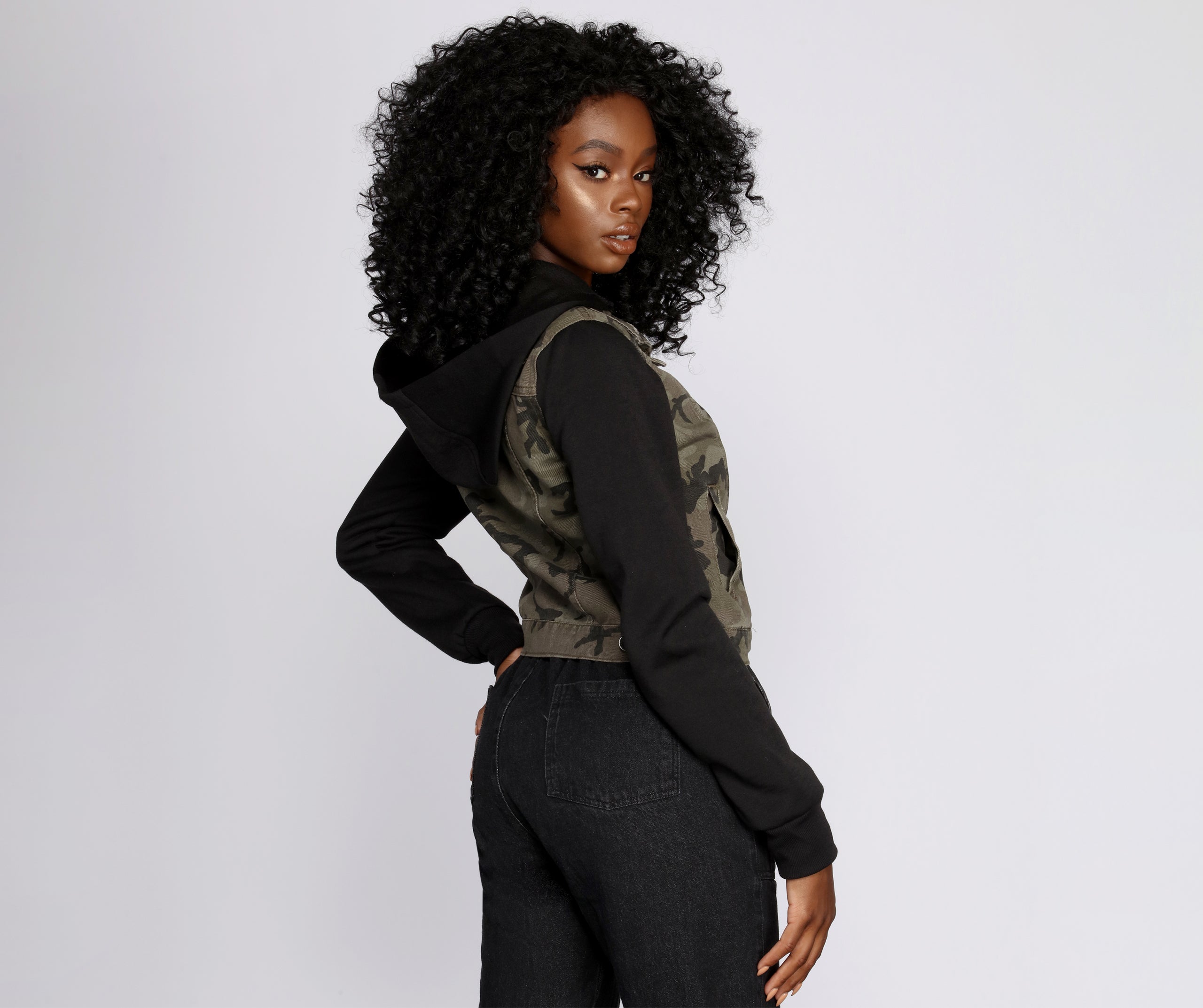 Knit Sleeve Camo Jacket - Image 2