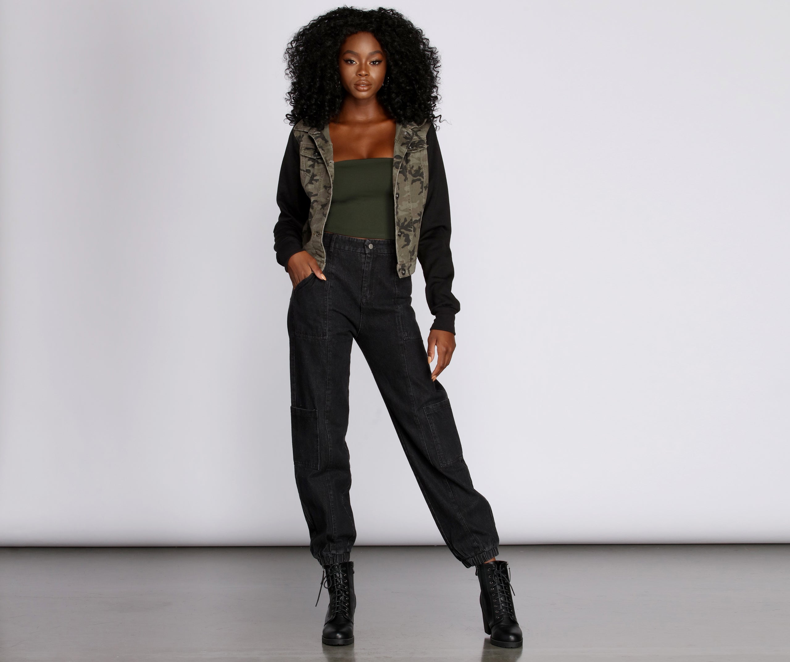 Knit Sleeve Camo Jacket - Image 3