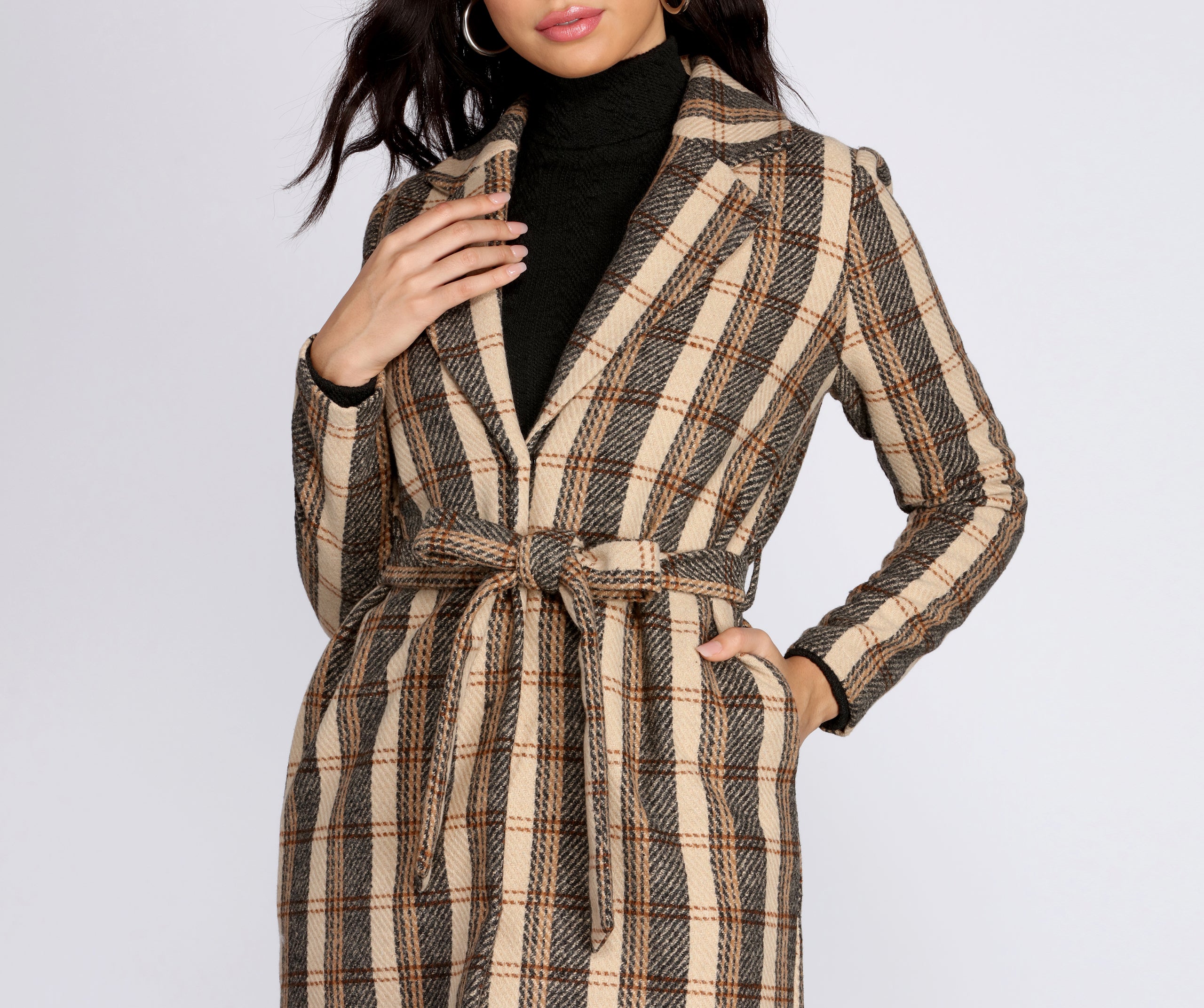 Plaid And Simple Long Coat - Image 4