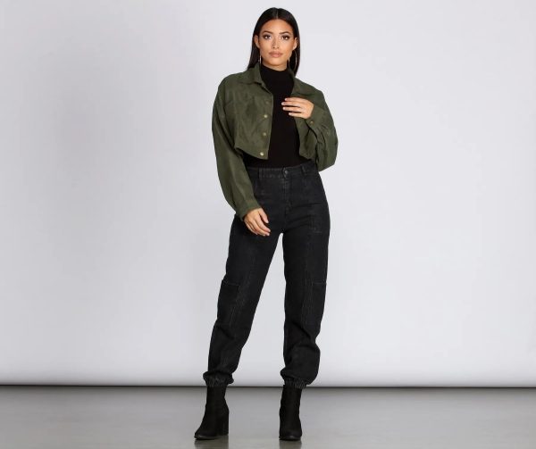 Cropped And Collared Lightweight Jacket - Image 3
